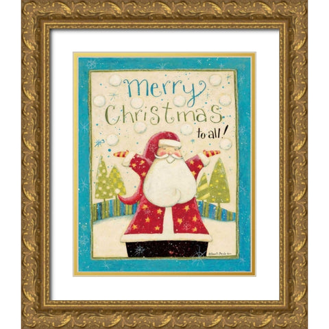 Merry Christmas 1 Gold Ornate Wood Framed Art Print with Double Matting by DiPaolo, Dan