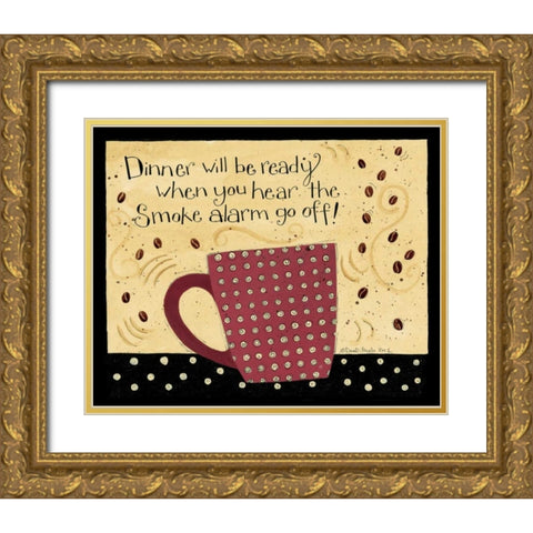 Smoke Alarm Gold Ornate Wood Framed Art Print with Double Matting by DiPaolo, Dan