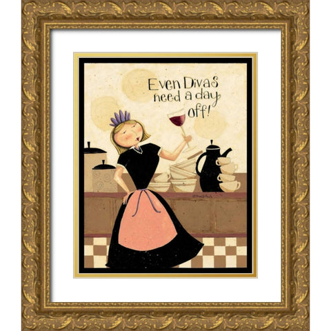 Divas Gold Ornate Wood Framed Art Print with Double Matting by DiPaolo, Dan
