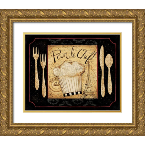 Pour Gold Ornate Wood Framed Art Print with Double Matting by DiPaolo, Dan