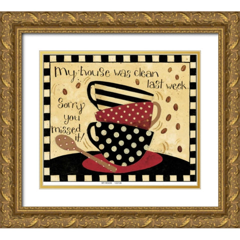 My House Gold Ornate Wood Framed Art Print with Double Matting by DiPaolo, Dan