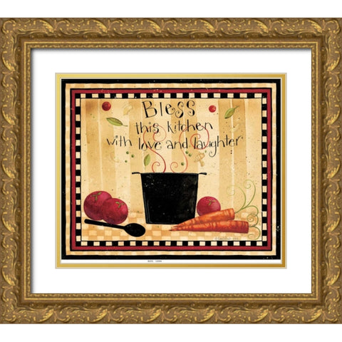 Bless Gold Ornate Wood Framed Art Print with Double Matting by DiPaolo, Dan