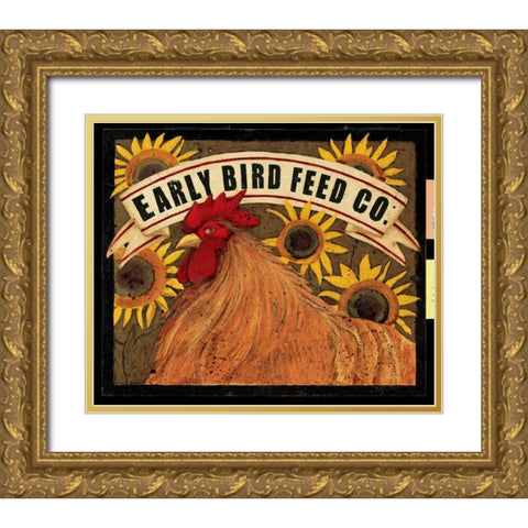 Early Bird Feed Co. Gold Ornate Wood Framed Art Print with Double Matting by DiPaolo, Dan