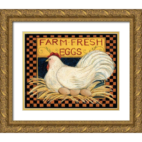 Fresh Eggs Gold Ornate Wood Framed Art Print with Double Matting by DiPaolo, Dan