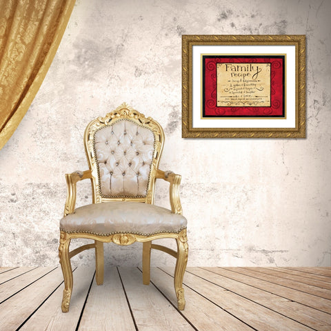 Family Recipe Gold Ornate Wood Framed Art Print with Double Matting by DiPaolo, Dan