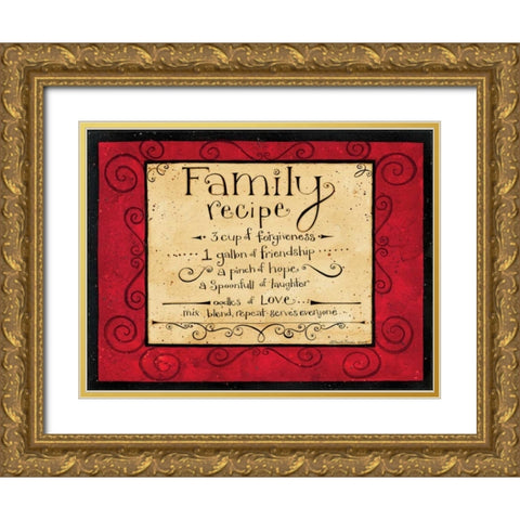 Family Recipe Gold Ornate Wood Framed Art Print with Double Matting by DiPaolo, Dan