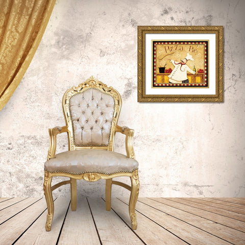 Pizza Pie Gold Ornate Wood Framed Art Print with Double Matting by DiPaolo, Dan