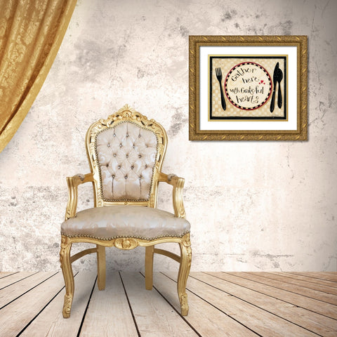 Gather Here Gold Ornate Wood Framed Art Print with Double Matting by DiPaolo, Dan