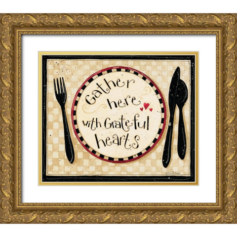 Gather Here Gold Ornate Wood Framed Art Print with Double Matting by DiPaolo, Dan
