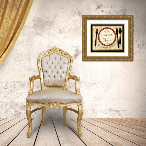 The Best Things In Life Gold Ornate Wood Framed Art Print with Double Matting by DiPaolo, Dan