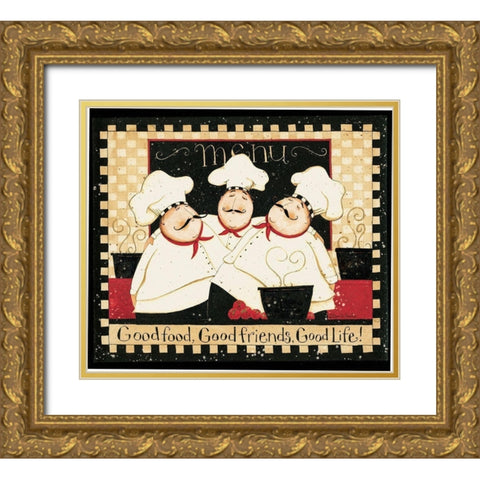 Good Food Good Friends 2 Gold Ornate Wood Framed Art Print with Double Matting by DiPaolo, Dan