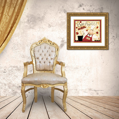 Cooks Bon Appetit Gold Ornate Wood Framed Art Print with Double Matting by DiPaolo, Dan