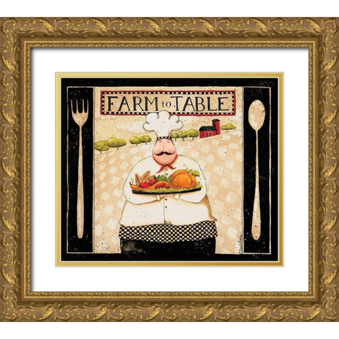 Farm To Table Gold Ornate Wood Framed Art Print with Double Matting by DiPaolo, Dan