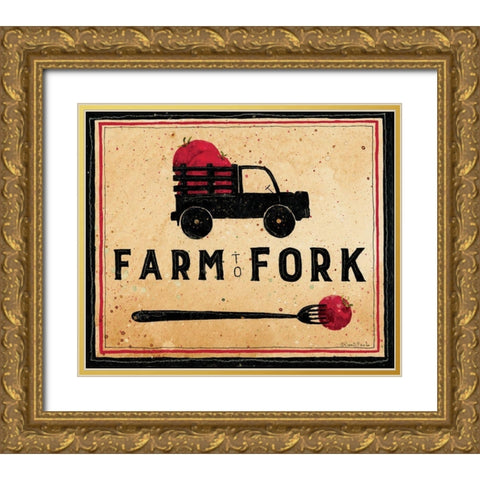 Farm To Fork Gold Ornate Wood Framed Art Print with Double Matting by DiPaolo, Dan
