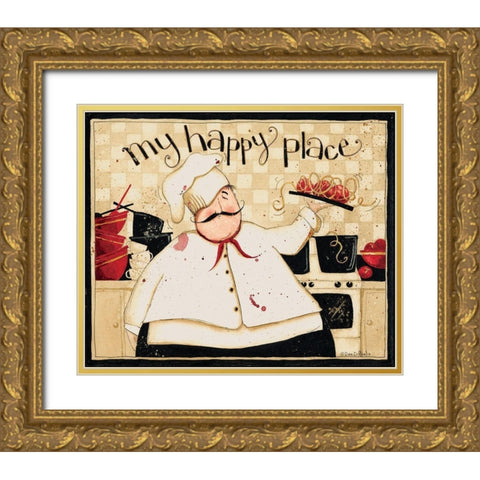 My Happy Place Gold Ornate Wood Framed Art Print with Double Matting by DiPaolo, Dan