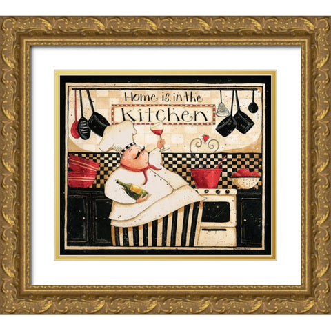Home Is In The Kitchen Gold Ornate Wood Framed Art Print with Double Matting by DiPaolo, Dan