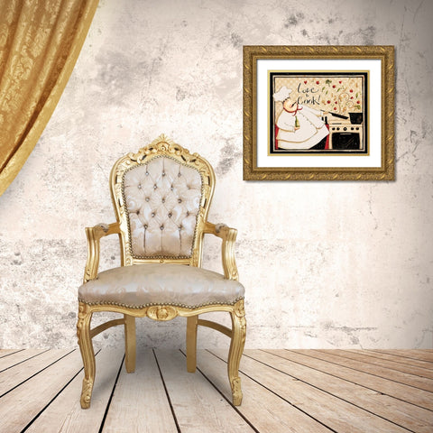 Love To Cook Gold Ornate Wood Framed Art Print with Double Matting by DiPaolo, Dan