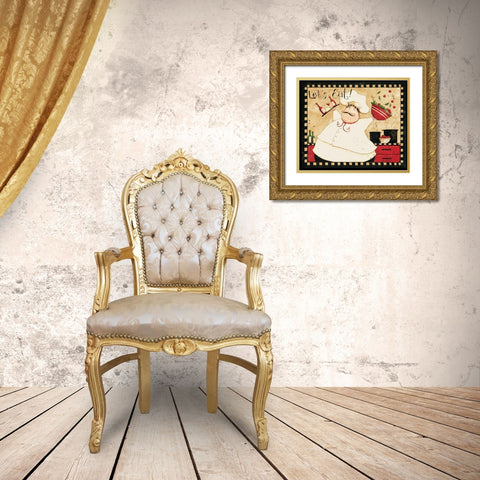Lets Eat Gold Ornate Wood Framed Art Print with Double Matting by DiPaolo, Dan