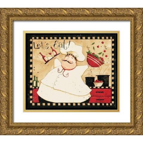 Lets Eat Gold Ornate Wood Framed Art Print with Double Matting by DiPaolo, Dan
