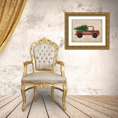 Christmas Express 2 Gold Ornate Wood Framed Art Print with Double Matting by DiPaolo, Dan