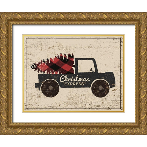 Christmas Express Gold Ornate Wood Framed Art Print with Double Matting by DiPaolo, Dan