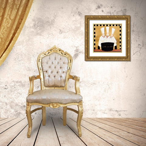 Bistro Chefs Gold Ornate Wood Framed Art Print with Double Matting by DiPaolo, Dan