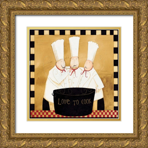 Bistro Chefs Gold Ornate Wood Framed Art Print with Double Matting by DiPaolo, Dan