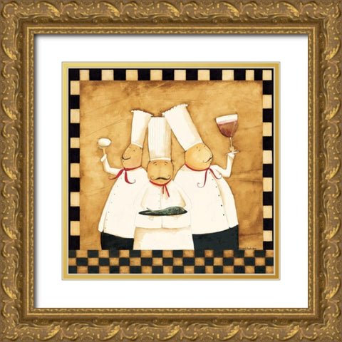 Bistro Chefs Gold Ornate Wood Framed Art Print with Double Matting by DiPaolo, Dan