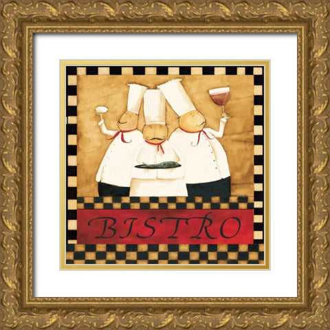 Bistro Chefs Gold Ornate Wood Framed Art Print with Double Matting by DiPaolo, Dan