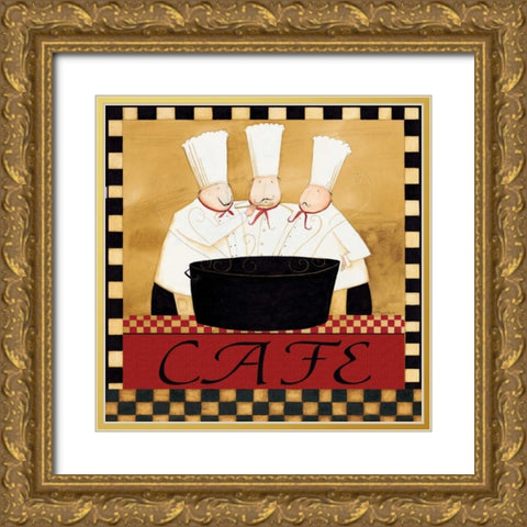 Cafe Chefs Gold Ornate Wood Framed Art Print with Double Matting by DiPaolo, Dan
