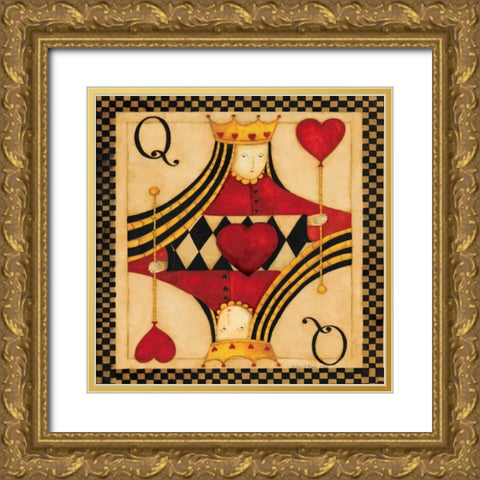 Q Hearts Gold Ornate Wood Framed Art Print with Double Matting by DiPaolo, Dan