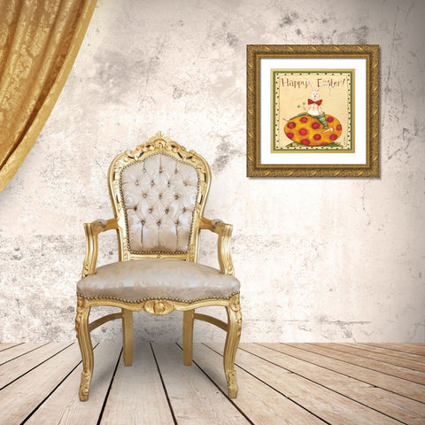 Bunny Egg Gold Ornate Wood Framed Art Print with Double Matting by DiPaolo, Dan