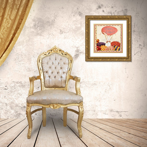 Bunny Easter Gold Ornate Wood Framed Art Print with Double Matting by DiPaolo, Dan