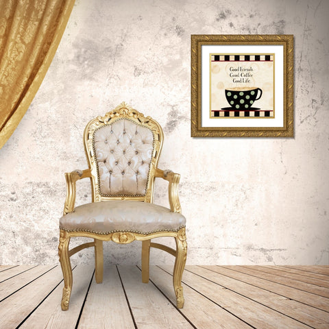 And Then Came Coffee Gold Ornate Wood Framed Art Print with Double Matting by DiPaolo, Dan