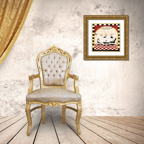 Cooking Together Gold Ornate Wood Framed Art Print with Double Matting by DiPaolo, Dan