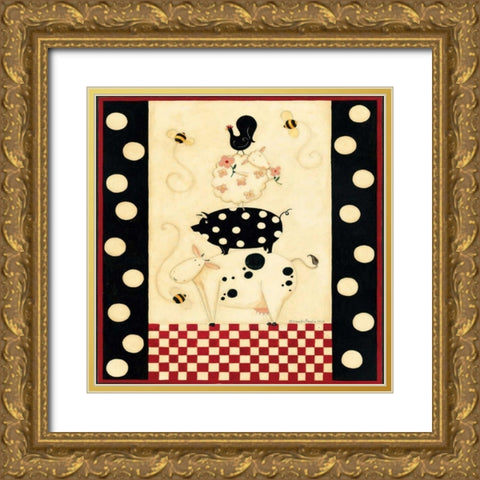Animal Fun Gold Ornate Wood Framed Art Print with Double Matting by DiPaolo, Dan