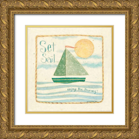 Set Sail Gold Ornate Wood Framed Art Print with Double Matting by DiPaolo, Dan