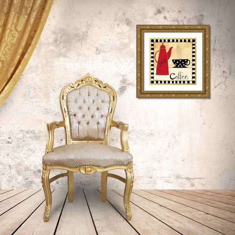One Cup Gold Ornate Wood Framed Art Print with Double Matting by DiPaolo, Dan