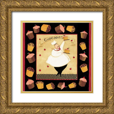 My Cupcakes Gold Ornate Wood Framed Art Print with Double Matting by DiPaolo, Dan