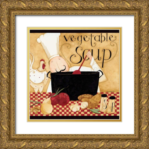 Soup Pot Gold Ornate Wood Framed Art Print with Double Matting by DiPaolo, Dan