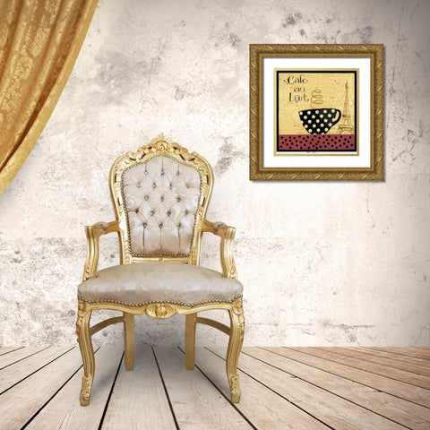 Cafe Au Lait Gold Ornate Wood Framed Art Print with Double Matting by DiPaolo, Dan