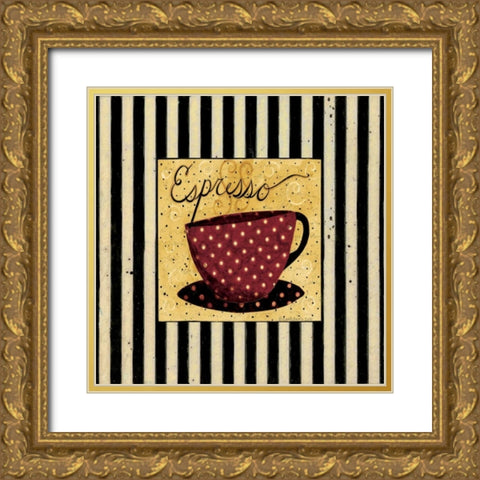 Espresso Stripe Gold Ornate Wood Framed Art Print with Double Matting by DiPaolo, Dan
