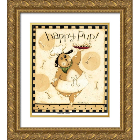 Happy Gold Ornate Wood Framed Art Print with Double Matting by DiPaolo, Dan