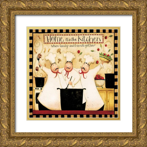Home Is In The Kitchen Gold Ornate Wood Framed Art Print with Double Matting by DiPaolo, Dan