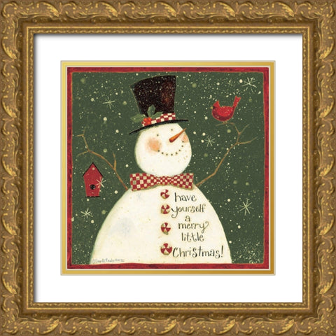 Snowman Have Yourself Gold Ornate Wood Framed Art Print with Double Matting by DiPaolo, Dan
