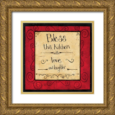 Bless 2 Gold Ornate Wood Framed Art Print with Double Matting by DiPaolo, Dan