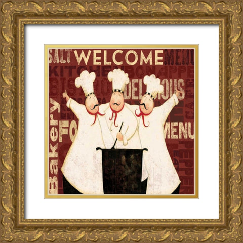 Welcome Chef Gold Ornate Wood Framed Art Print with Double Matting by DiPaolo, Dan