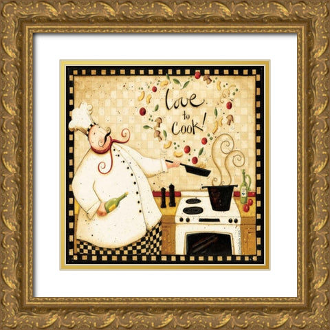 Love to Cook Gold Ornate Wood Framed Art Print with Double Matting by DiPaolo, Dan