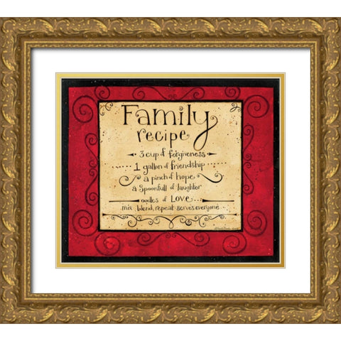 Family Recipe Gold Ornate Wood Framed Art Print with Double Matting by DiPaolo, Dan