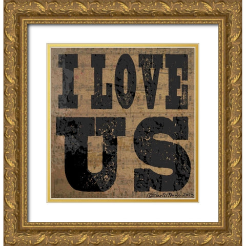 I love Us Gold Ornate Wood Framed Art Print with Double Matting by DiPaolo, Dan